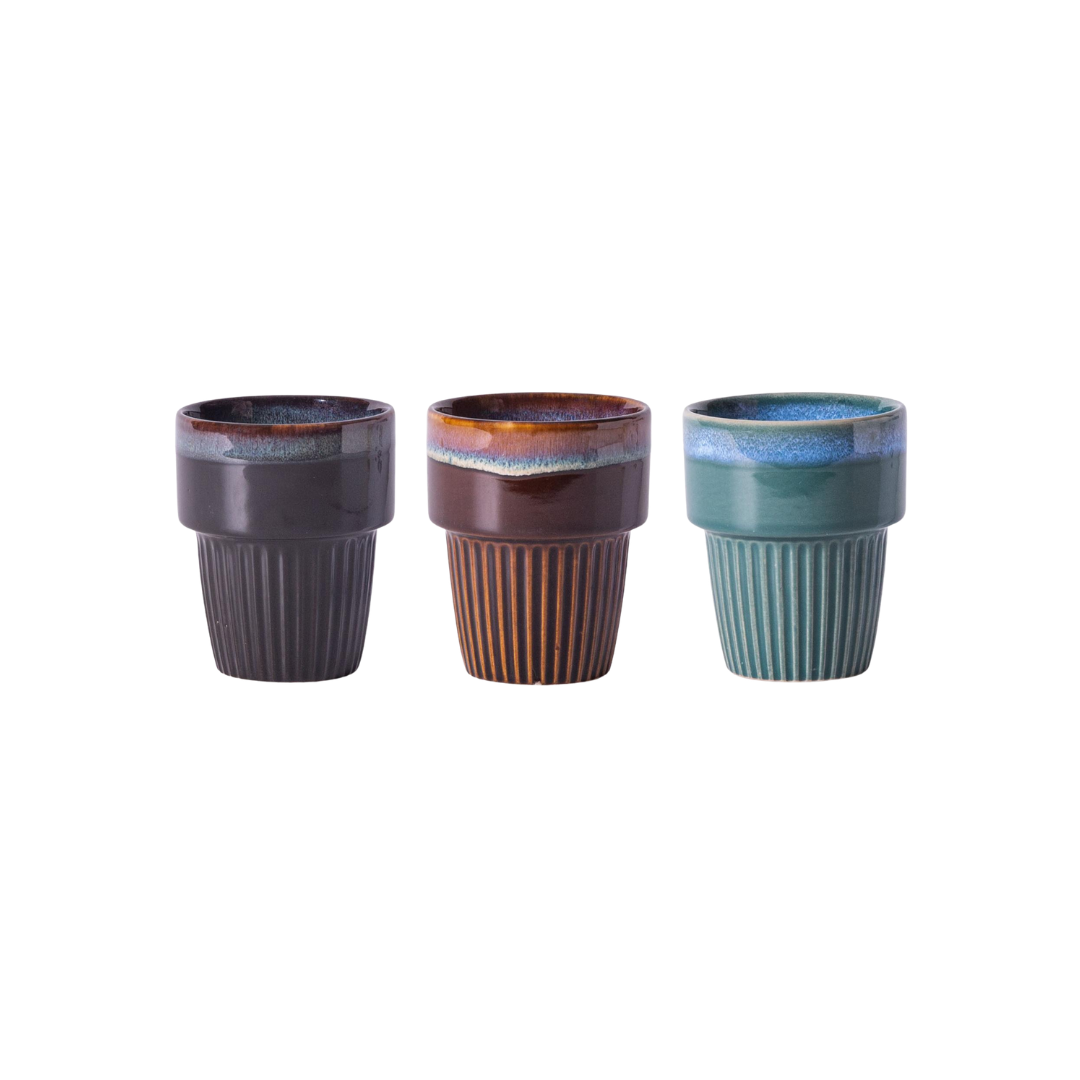 1 x koffiemok 'rib' - 7,5 cm 200 ml